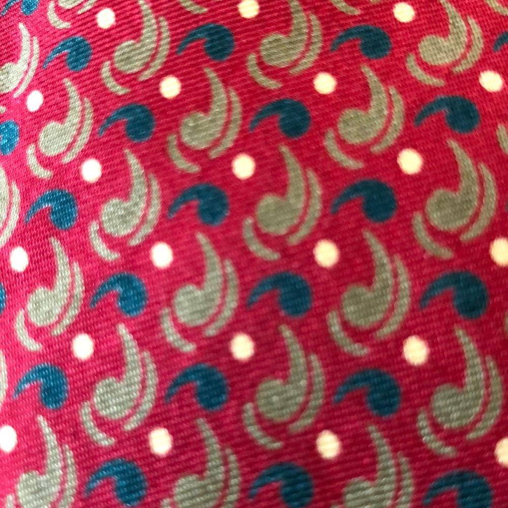 Vintage Deadstock BURBERRY’s of LONDON 100% Silk Tie Paisley Graphic Dot NEW
